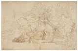 Annibale Carracci, San Gerolamo in preghiera in un paesaggio