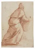 Jacopo Zoboli, La serva di Giuditta, sanguigna on paper quadrettata a pencil mm.