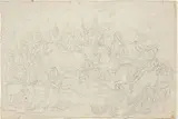 Jacopo Zoboli, Trionfo di Cesare. Trasporto di Arsinoe, sorella di Cleopatra, 1749, pencil on paper mm.