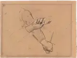Tre studi per «La disfatta di Ezzelino da Romano» by Adeodato Malatesta, 1850, tecniche varie on paper mm., offered Apr 2014