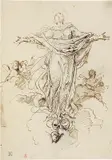 Jacopo Zoboli, Assunzione della Vergine, 1720, inchiostro on paper mm.