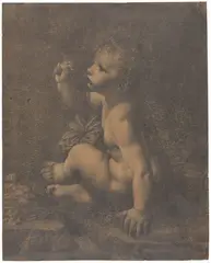Putto ispirato alla Vergine delle rocce di Leonardo da Vinci by Giuseppe Bossi, 1810, pencil on paper mm., offered Apr 2014