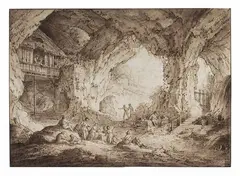 Studio scenografico per la rappresentazione di «La Caverne» di J. F. Lesueur by Giuseppe Bossi, pencil and inchiostro on paper mm., offered Apr 2014