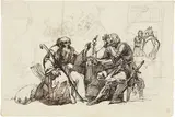 Luigi Sabatelli, «Incontro tra Fra Cristoforo e Don Rodrigo», recto, e «Don Rodrigo colpito dalla peste», verso