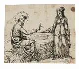 Felice Giani, Samaritana al pozzo, inchiostro on paper mm.