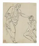 Felice Giani, Gesù Cristo risana un cieco, inchiostro on paper mm.