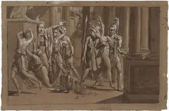 Pelagio Palagi, Scena dall'Iliade: Ratto di Briseide, inchiostro and biacca on paper mm.
