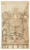 Agostino Mitelli, Studio decorativo di soffitto, 1648, pencil