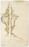 Agostino Mitelli, Due progetti per vaso barocco, Inchiostro
