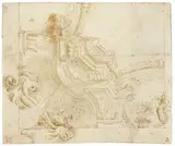 Agostino Mitelli, Studio decorativo di soffitto, Inchiostro