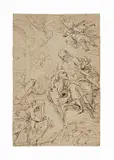 Pompeo Ghitti, San Filippo Neri accolto da Gesù, inchiostro on paper mm.