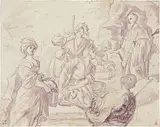 Offerta di doni a San Benedetto by Paolo Gerolamo Piola, pencil, offered Apr 2014