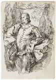 Carlo Speridone Mariotti, Giovane gentiluomo appoggiato, 1754, inchiostro on paper mm.