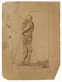 Antonio Tempesta, Raffigurazione di guerriero, inchiostro on paper mm.