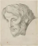 Testa maschile by Johann Friedrich Overbeck, 1820, pencil on paper mm., offered Apr 2014
