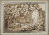 Peter Birmann, Ninfeo di Egeria a Roma, 1790, inchiostro on paper mm.