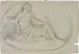Francesco Lorenzi, Musa semisdraiata, pencil and biacca on paper mm.