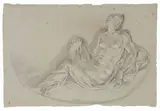 Francesco Lorenzi, Musa semisdraiata, pencil and biacca on paper mm.