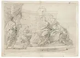 Gaspare Diziani, Sofonisba riceve il veleno, pencil on paper mm.