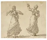 Giovanni Battista Tiepolo, «Due danzatrici di flamenco», recto, e «Momento teatrale», verso