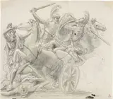 Studio per la rappresentazione di una battaglia per illustrazione dell'Eneide by Anne-Louis Girodet, pencil and inchiostro on paper mm., offered Apr 2014