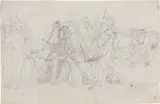 Trasporto di un guerriero greco by Anne-Louis Girodet, pencil on paper mm., offered Apr 2014