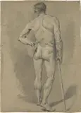 Nudo d'accademia by Félix-Joseph Barrias, 1841, charcoal and biacca on paper mm., offered Apr 2014