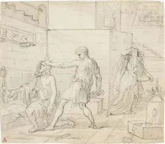 La decollazione del Battista by Jean-Baptiste Wicar, pencil on paper mm., offered Apr 2014