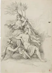 Gérard Audran, Apollo e Dafne, pencil on paper mm.