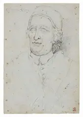 Ritratto di Papa Clemente XIII by Costanzo Angelini, pencil on paper mm., offered Apr 2014