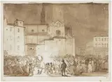 Giuseppe Moricci, Festa popolare nell'odierna piazza dell'Unità a Firenze