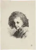 Tommaso Minardi, Testa di fanciullo, 1820, inchiostro on paper mm.