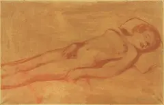 Nudo sdraiato by Felice Casorati, 1922, tempera on paper applicata on canvas, offered Nov 2013