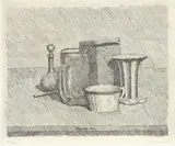 Giorgio Morandi, Natura morta con tazzina e caraffa, 1929, etching on zinco