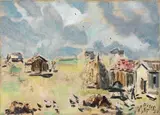 Case rustiche by Filippo de Pisis, 1952, oil on canvas, offered Nov 2013