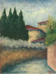 Strada e case by Ottone Rosai, 1946, oil on canvas, offered Nov 2013