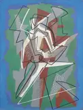 Gino Severini, L'Homme qui court, 1958, oil on canvas