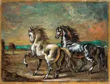 Due cavalli by Giorgio de Chirico, oil on canvas, offered Nov 2013