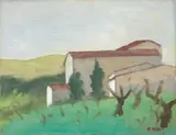 Paesaggio con case by Ottone Rosai, 1954, oil on canvas, offered Nov 2013