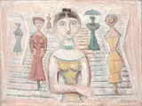 Massimo Campigli, Sei donne sulle scale (La scalinata), 1956, oil on canvas