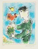 Marc Chagall, L'Aurore, 1983, lithograph a colori