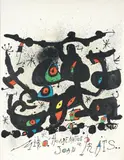 Manifesto per l'esposizione «Homenatge a Joan Prats» by Joan Miró, 1971, lithograph a colori, offered Nov 2013