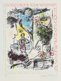Marc Chagall, Monde familier, 1983, lithograph a colori