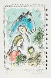 Marc Chagall, Cheval bleu au couple, 1982, lithograph a colori