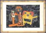 Enrico Baj, Personaggi, mixed media on base serigrafica
