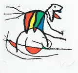 Joan Miró, El sobreviviente visita los pájaros, 1972, etching and acquatinta