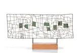 Edgardo Mannucci, Vetrata, Scultura in ferro e rame dipinto