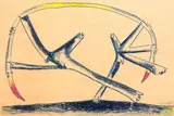 Gianni Dova, Senza titolo, 1961, pastel on paper