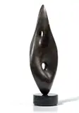 Antoine Poncet, Torsione, scultura in bronze con base in marble verde