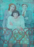 Remo Squillantini, Balcone, oil on panel
